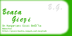 beata giczi business card